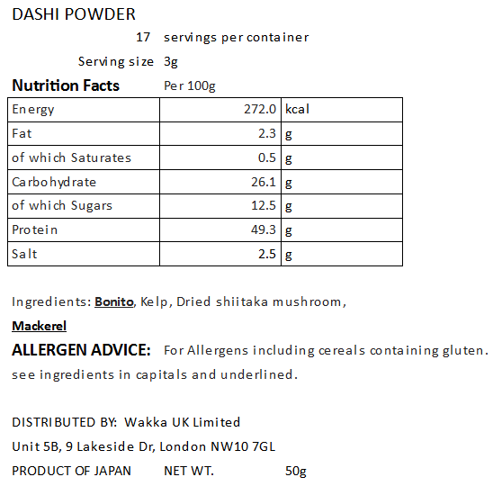 POWDERED DASHI - 粉だし 50g