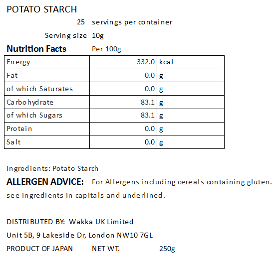 HOKKAIDO POTATO STARCH - 未粉つぶ片栗粉 250g