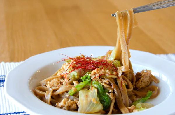 BROWN RICE NOODLE(Thick)- スーパー麺 平打麺 100g -