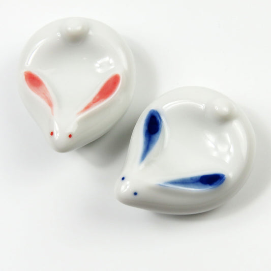CHOPSTICK REST(LUCKY RABBIT/ POTTERY) - 福ウサギ 箸置き(陶器)