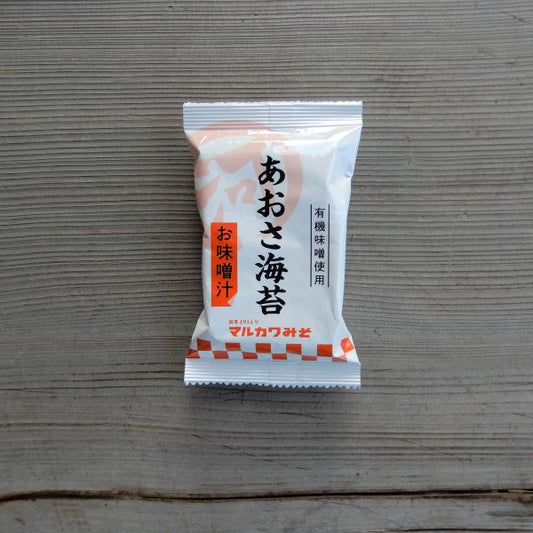 INSTANT MISO SOUP(SEA LETTUCE) - ｲﾝｽﾀﾝﾄみそ汁 あおさ 8g