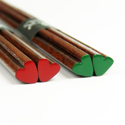 FAMILY CHOPSTICKS(HEART PATTERN) - 親子箸 ﾊｰﾄ柄