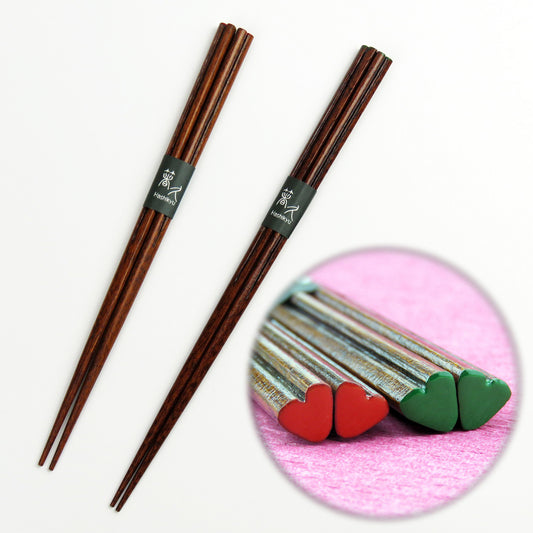 FAMILY CHOPSTICKS(HEART PATTERN) - 親子箸 ﾊｰﾄ柄