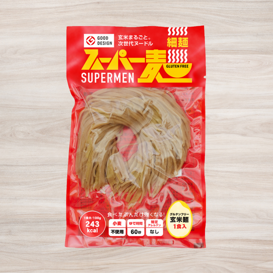 BROWN RICE NOODLE (Thin)- ｽｰﾊﾟｰ麺 細麺 100g -