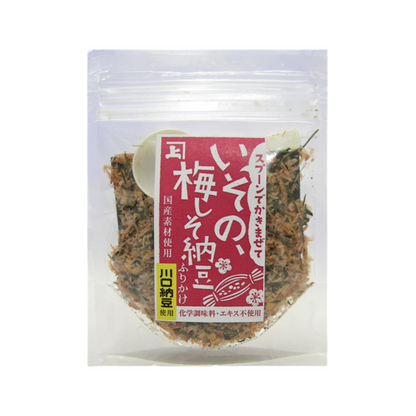 ISONO UMESHISO NATTO FURIKAKE - ｲｿﾉ､梅しそ納豆ﾌﾘｶｹ 20g