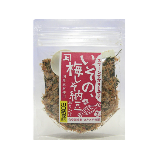 ISONO UMESHISO NATTO FURIKAKE - ｲｿﾉ､梅しそ納豆ﾌﾘｶｹ 20g