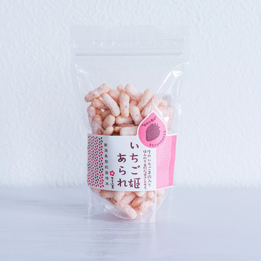RICE CRACKERS(Strawberry) -いちご姫あられ 75g -
